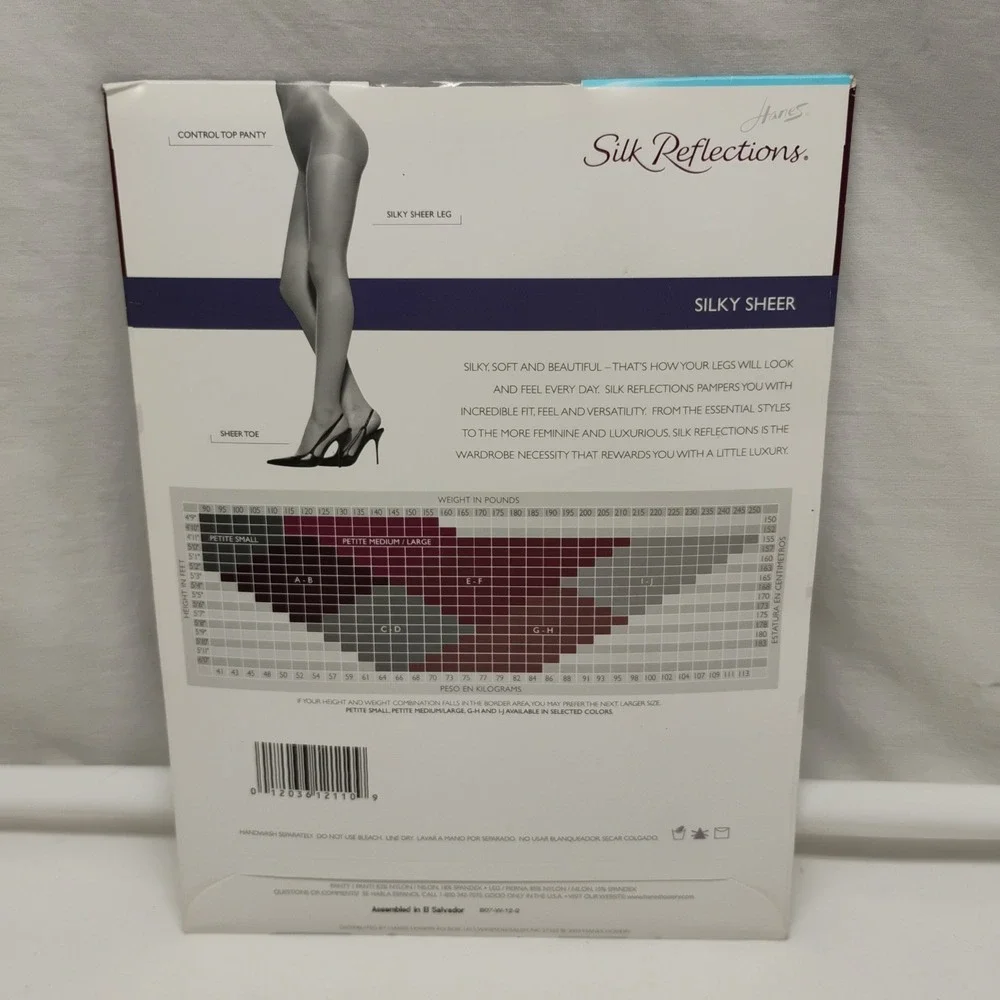 Hanes Silk Reflections Queen XL EF Barely Black Cool Comfort Panty & Leg 717 Y2K